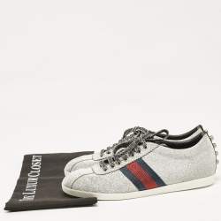 Gucci Silver Glitter Web Bambi Sneakers Size 38.5