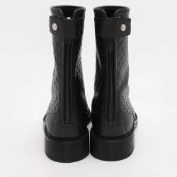 Gucci Black Microguccissima Leather Calf Length Boots Size 38