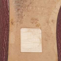 Pre Owned Gucci Burgundy GG Leather Ballet Flats Size 38