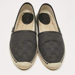 Gucci Black GG Canvas Espadrille Flats Size 40.5