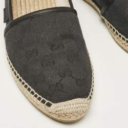 Gucci Black GG Canvas Espadrille Flats Size 40.5