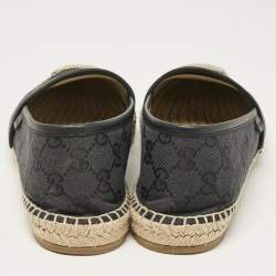 Gucci Black GG Canvas Espadrille Flats Size 40.5