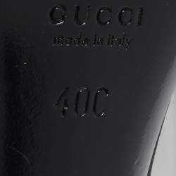 مملوكة مسبقًا Gucci Black Satin Embellished Ankle Strap Sandals Size 40