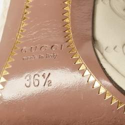 مملوكة مسبقًا Gucci Cream Guccissima Leather Peep Toe Pumps Size 36.5