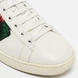 Gucci White Leather Lip Ace Low Top Sneakers Size 36.5