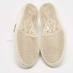 Gucci White Leather Faux Pearl and Spikes Embellished Ace Low Top Sneakers Size 36.5