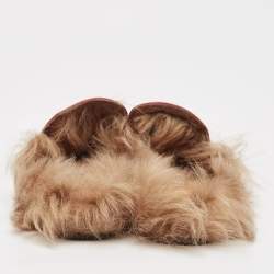 Pre Owned صندل غوتشي برينستاون  فرو وجلد وردي مقاس 40