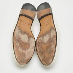 Pre Owned Gucci White Leather Princetown Horsebit Mule Sandals Size 38.5