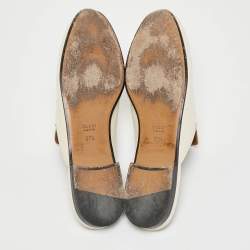 Pre Owned Gucci White Leather Princetown Horsebit Mule Sandals Size 38.5