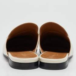 Pre Owned Gucci White Leather Princetown Horsebit Mule Sandals Size 38.5