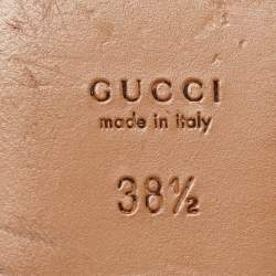 Pre Owned Gucci Red Leather Princetown Flat Mules Size 38.5