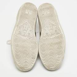 Gucci White Leather and Sneak Embossed Leather Ace Low Top Sneakers Size 38