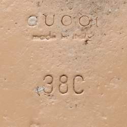 Gucci Metallic Gold Leather GG Interlocking Thong Slipper Size 38