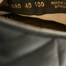 Pre Owned Gucci Black Matelassé Leather GG Marmont Espadrille Flats Size 40