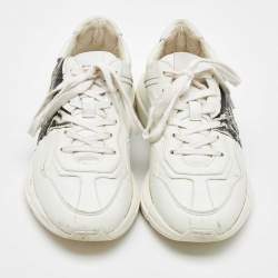 Gucci White Leather Mystic Cat Rhyton Low Top Sneakers Size 40