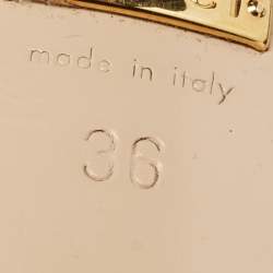 مملوكة مسبقًا Gucci Black Leather GG Marmont Fringed Platform Pumps Size 36