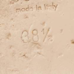 Pre Owned Gucci Beige Leather Zumi Slingback Flats Size 38.5