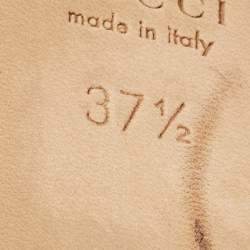 مملوكة مسبقًا Gucci Pink Leather Jolene Block Heel Pumps Size 37.5