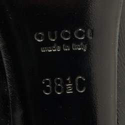 Gucci Black Patent Leather Hysteria Ankle Booties Size 38.5
