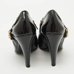 Gucci Black Patent Leather Hysteria Ankle Booties Size 38.5