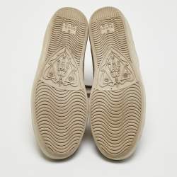 Gucci Beige Canvas and Leather Brooklyn High Top Sneakers Size 37