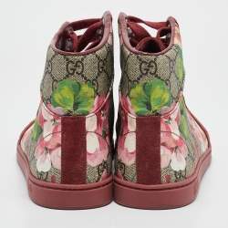 مملوكة مسبقًا Gucci Multicolor GG Floral Canvas And Suede Leather High Top Sneakers Size 40