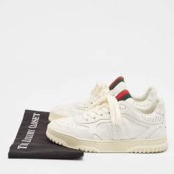 Gucci White Leather Re-Web Sneakers Size 36.5