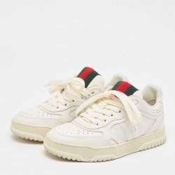 Gucci White Leather Re-Web Sneakers Size 36.5