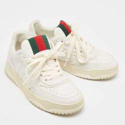 Gucci White Leather Re-Web Sneakers Size 36.5