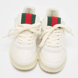 Gucci White Leather Re-Web Sneakers Size 36.5