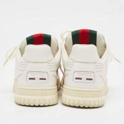 Gucci White Leather Re-Web Sneakers Size 36.5