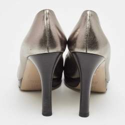 Gucci Metallic Leather Platform Pumps Size 38