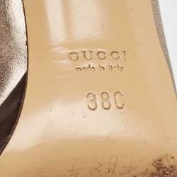Gucci Metallic Leather Platform Pumps Size 38