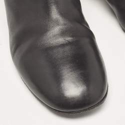 Gucci Black Leather Diamond Heel Ankle Boots Size 40.5