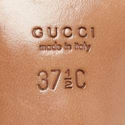 Pre Owned Gucci Black GG Interlocking Leather Strappy Slide Sandals Size 37.5
