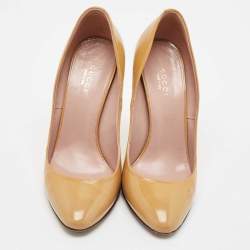 Gucci Dusty Pink Patent Leather Charlotte Pumps Size 37