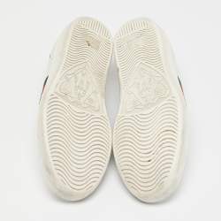 Gucci White Leather Ace Bee Embroidered Low Top Sneakers Size 36