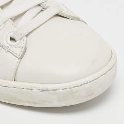 Gucci White Leather Ace Bee Embroidered Low Top Sneakers Size 36