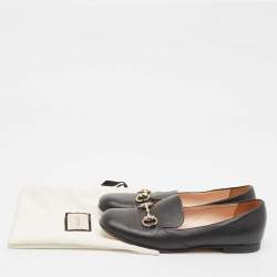 Gucci Black Leather Horsebit Loafers Size 37