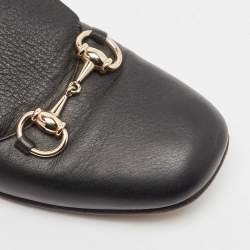 Gucci Black Leather Horsebit Loafers Size 37