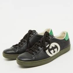 Gucci Tricolor Leather Interlocking G Ace Low Top Sneakers Size 38.5