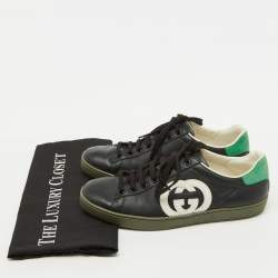 Gucci Tricolor Leather Interlocking G Ace Low Top Sneakers Size 38.5