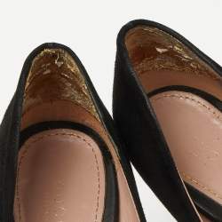Gucci Black Suede Round Toe Platform Pumps Size 39