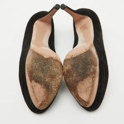 Gucci Black Suede Round Toe Platform Pumps Size 39