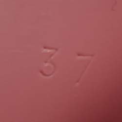 Gucci Pink Rubber Logo Embossed Platform Slide Sandals Size 37
