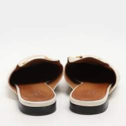 Gucci Off-White Leather Princetown Mules Size 40