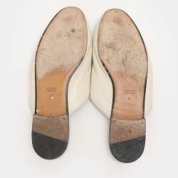 Gucci Off-White Leather Princetown Mules Size 40