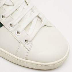 Gucci White Leather Ace Bee Embroidered Low Top Sneakers Size 36