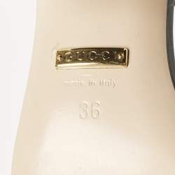 Pre Owned Gucci Black Leather GG Marmont Ankle Strap Sandals Size 36