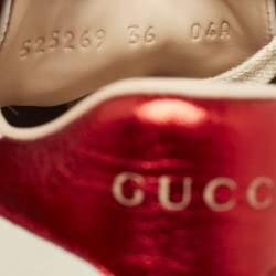 Gucci Cream Leather Logo Band Ace Sneakers Size 36